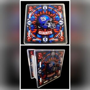 New York Giants Stained Glass Style Display | 3.5 x 3.5 | NFL Decor